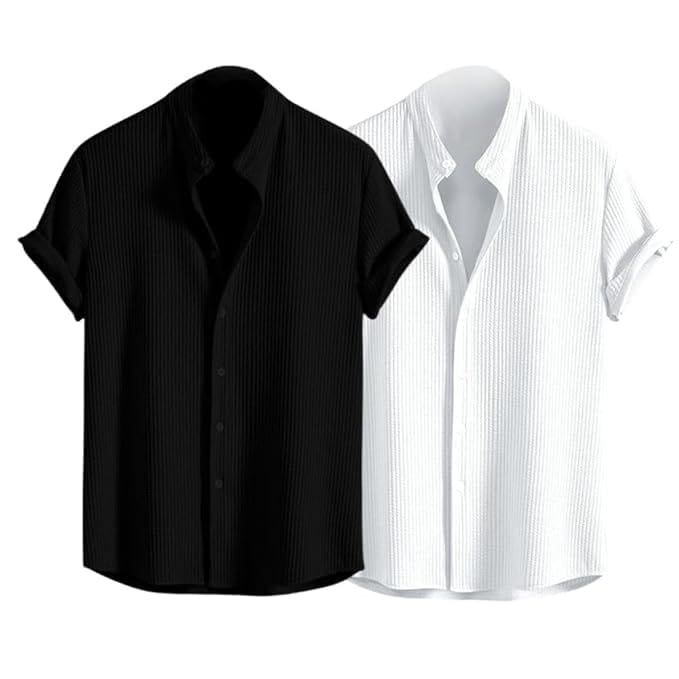 GRECIILOOKS Men's Polycotton Regular Fit Casual Shirt (Pack Of 2)