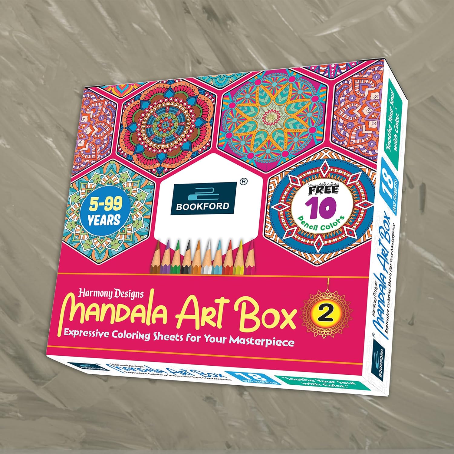 BOOKFORD Harmony Designs Mandala Art Box - 2 For Kids & Adults