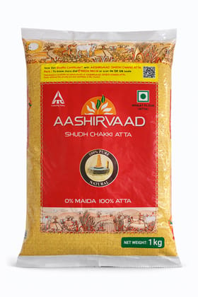 AASHIRVAAD Shudh Chakki Atta | 100% Pure Wheat Flour | No Maida | 1 kg Pack