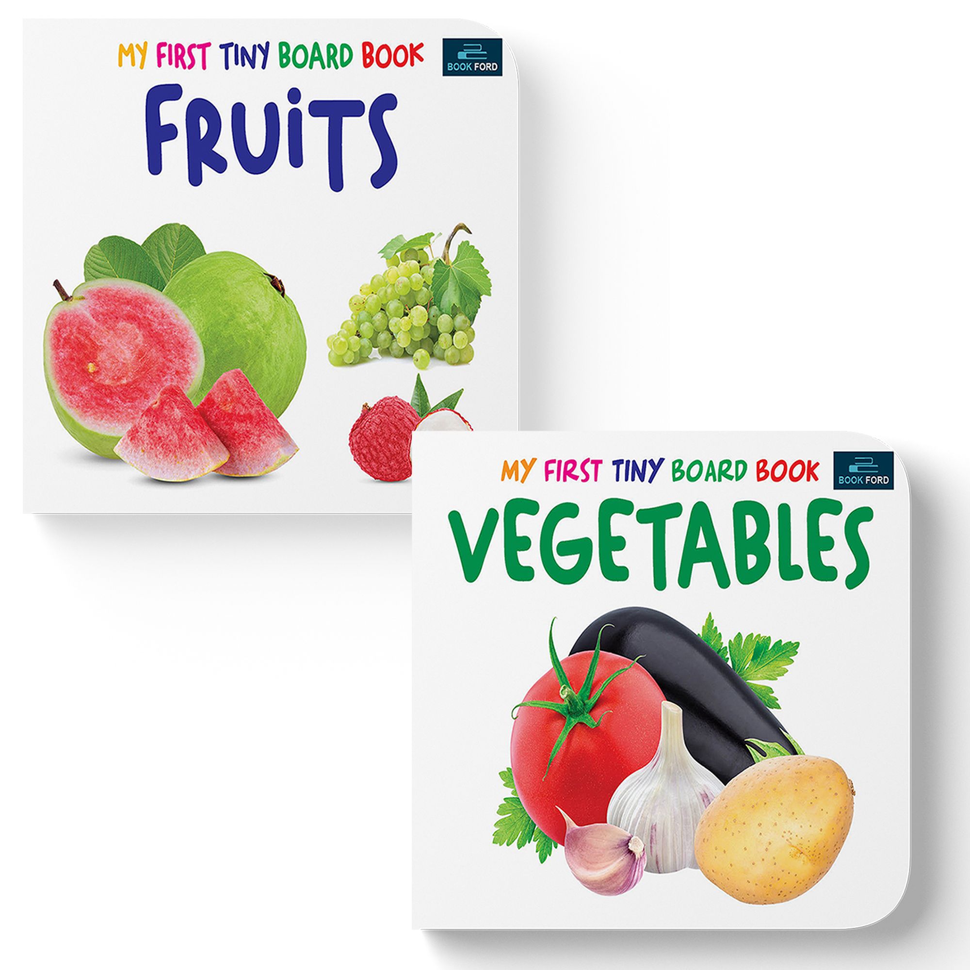 My First Tiny Board Books - Set Of 2 Books - Fruits And Vegetables For Kids Hardcover