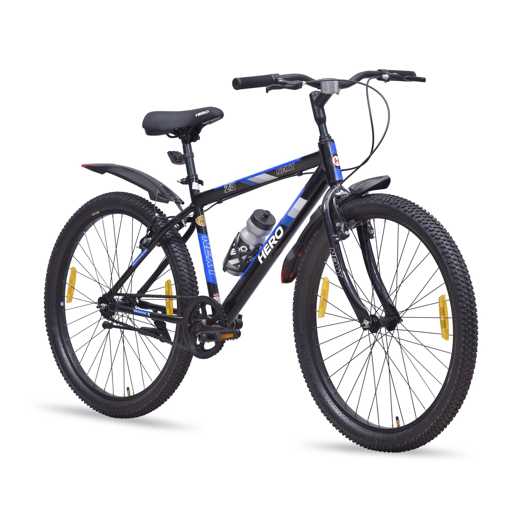 HERO Next 24 T (inch) Mountain Cycle (Single Speed, Black, Blue, Rigid)