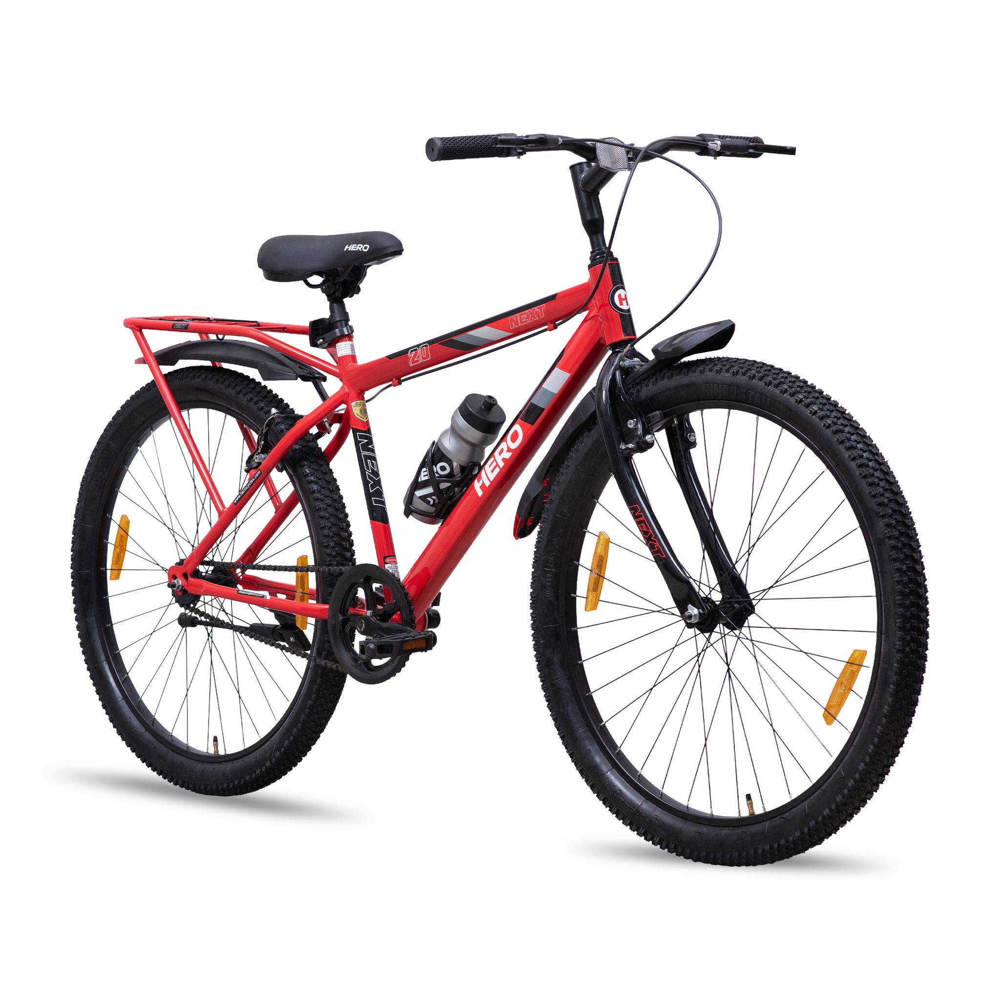 HERO Next 24 T (inch) Mountain Cycle (Single Speed, Red, Black, Rigid)