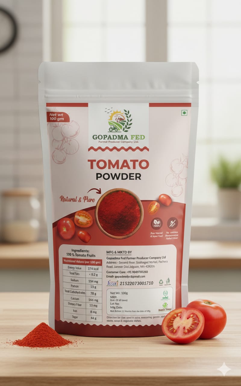 100% Natural and Pure Tomato Powder - 100 gm