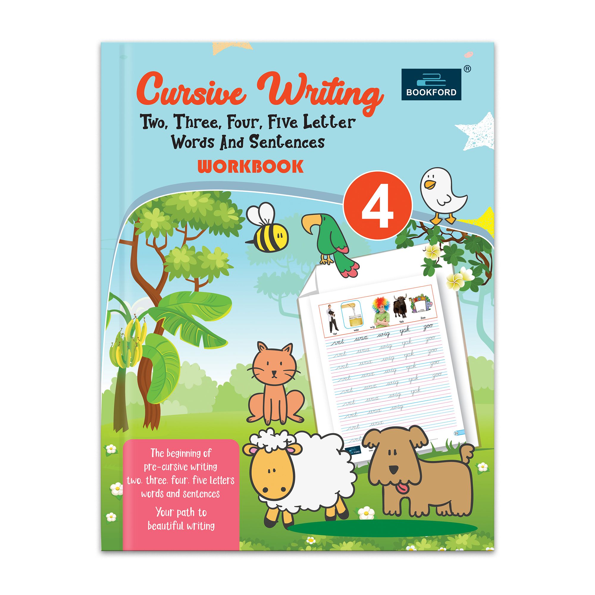 Cursive Writing Two, Three, Four, Five Letter Words & Sentences Books For Kids - Part 4
