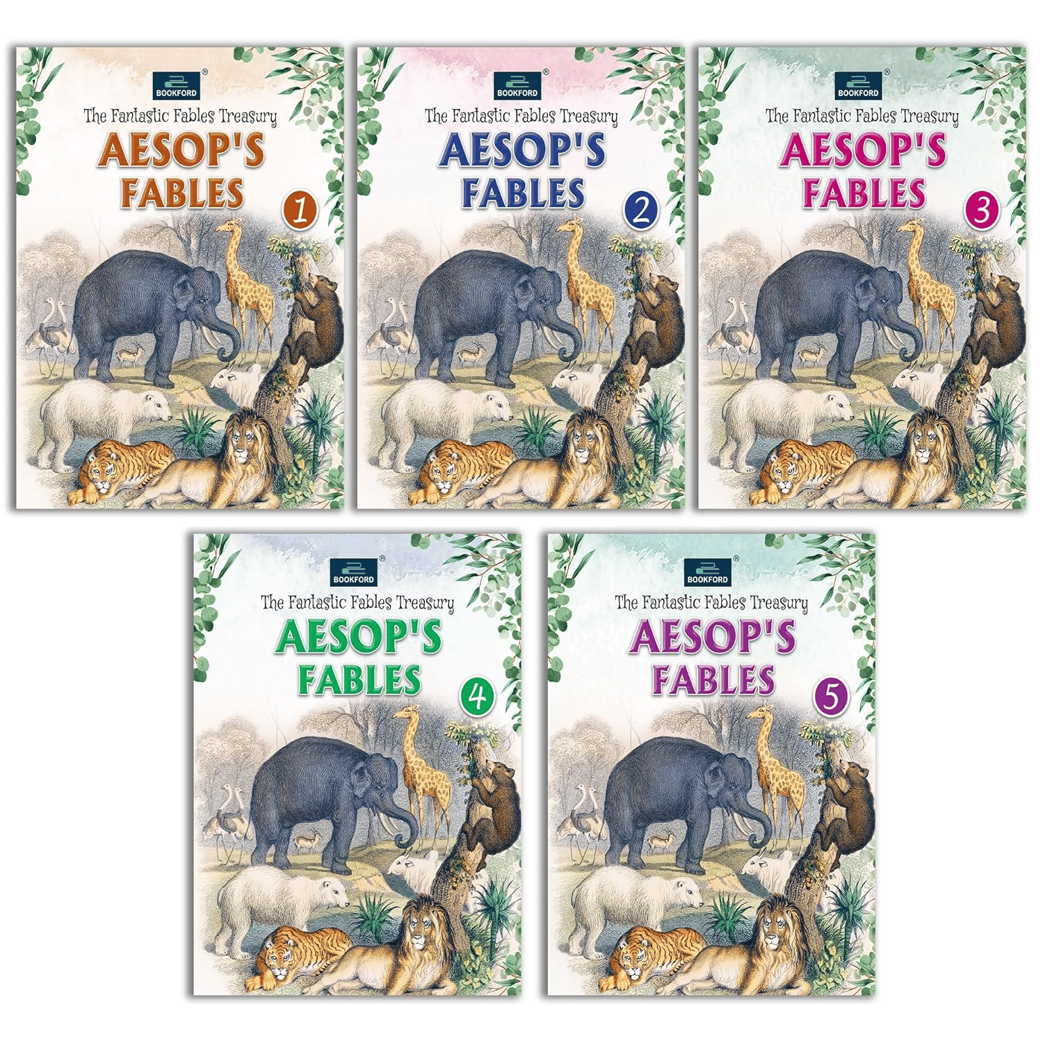 The Fantastic Fables Treasure Aesop Fabels Story Set Of 5 Books