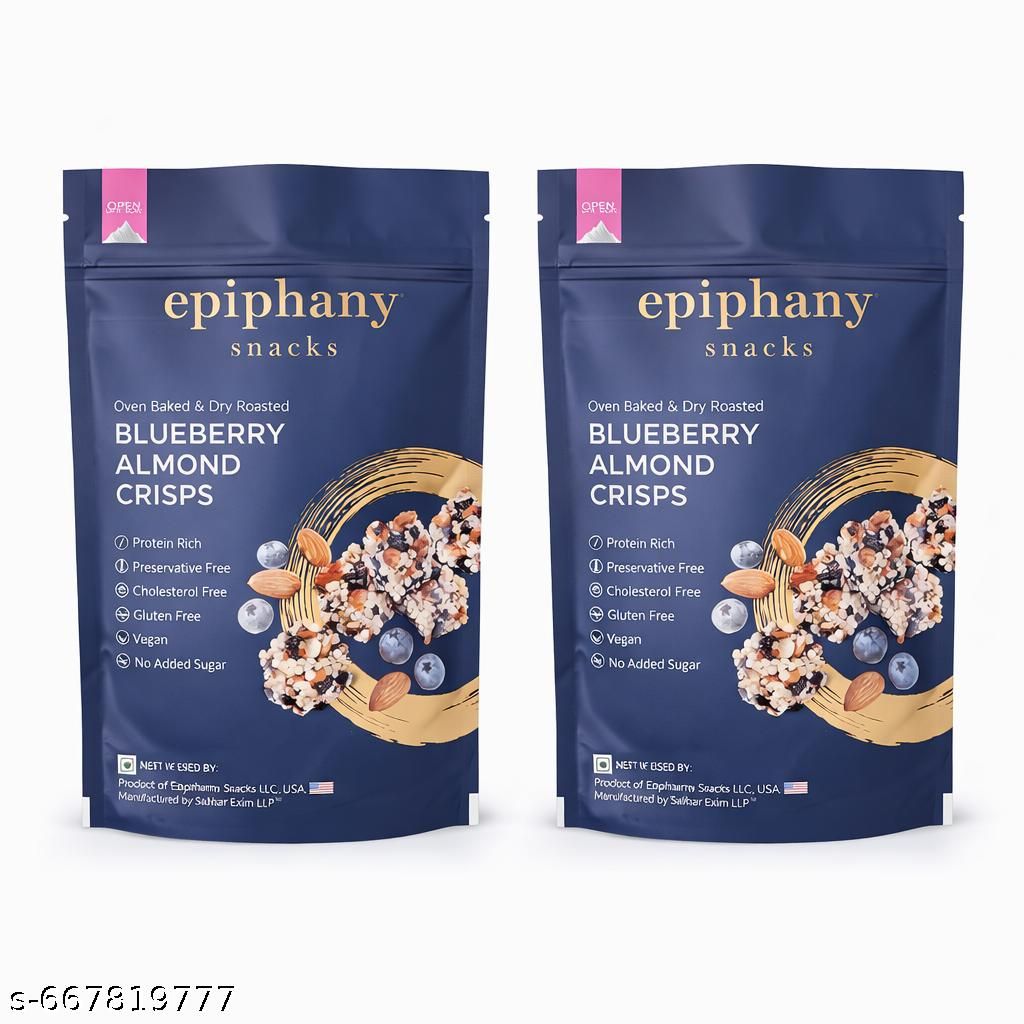 Epiphany Dry Fruit Snacks Blueberry Almond Bars Healthy and Delicious Dry Fruit Sweet Energy Crunch ( No Sugar Added )85gm-PO2