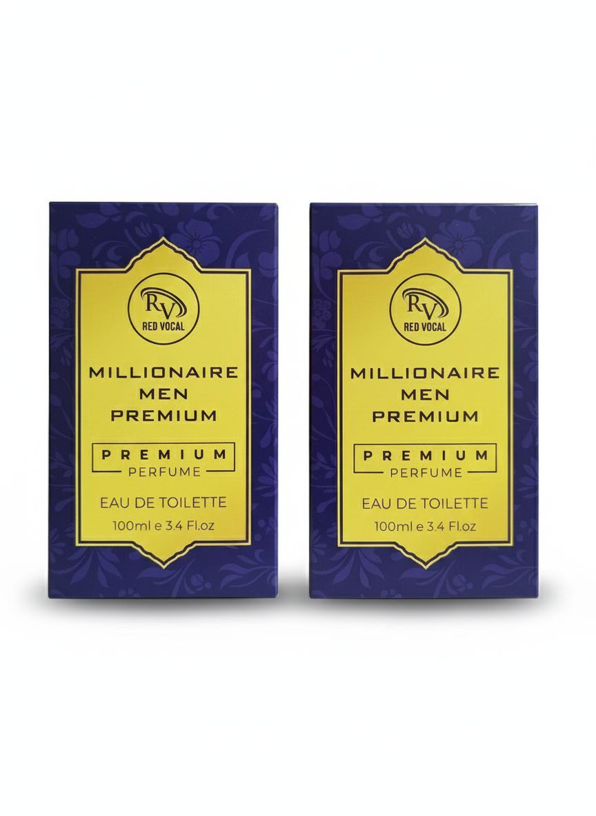 Red Vocal Millionaire Men Premium Perfume Eau De Toilette – 100ml Each | Bold, Luxurious & Long-Lasting Fragrance | Pack of 2