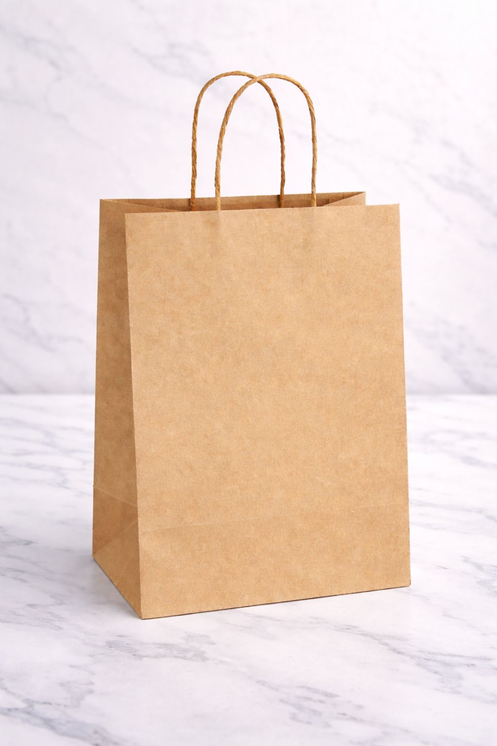Brown Kraft Paper Bag with Handles - Eco-Friendly Shopping & Gift Packaging