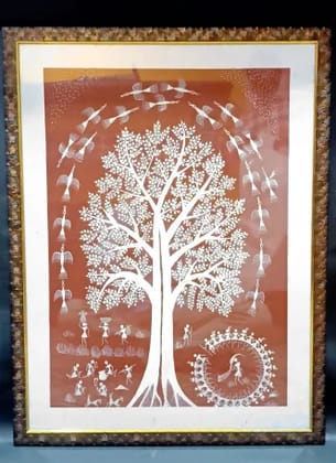 Warli Big Tree Art Craft Warli Big Tree Art Craft