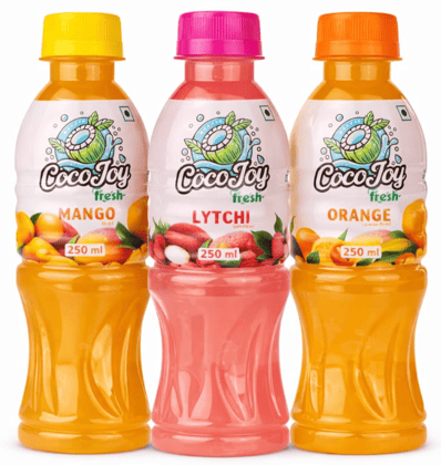 CocoJoy Fresh Fruit Drink Combo – Mango, Litchi & Orange (250 ml x 3)