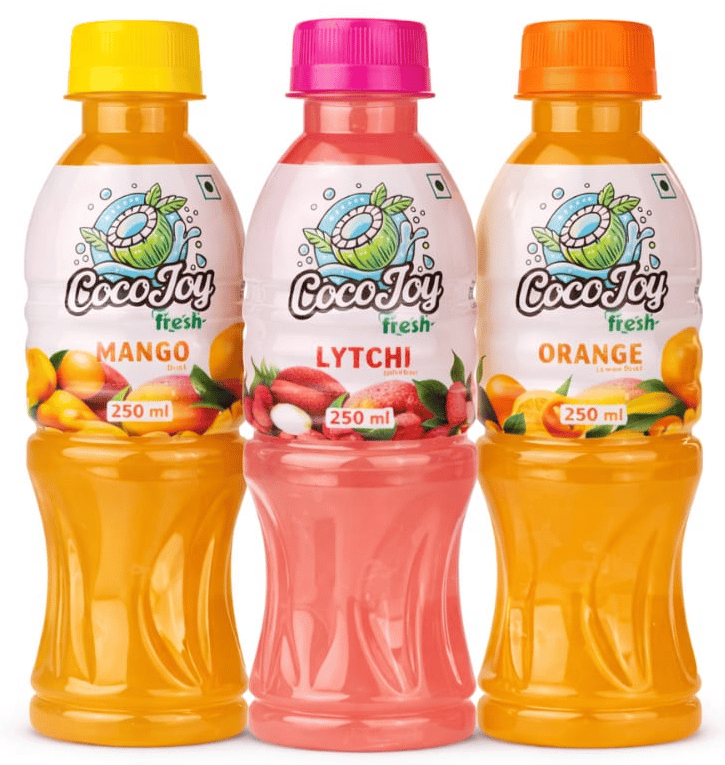 CocoJoy Fresh Fruit Drink Combo – Mango, Litchi & Orange (250 ml x 3)