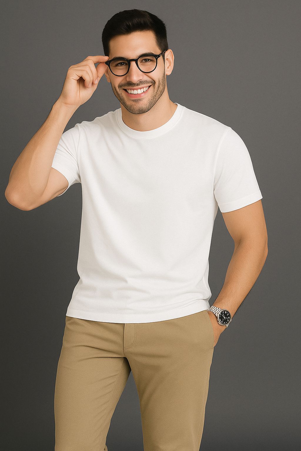 Men's 100% Pure Cotton Solid White T-Shirt | Round Neck | Regular Fit | Summer Casual Wear