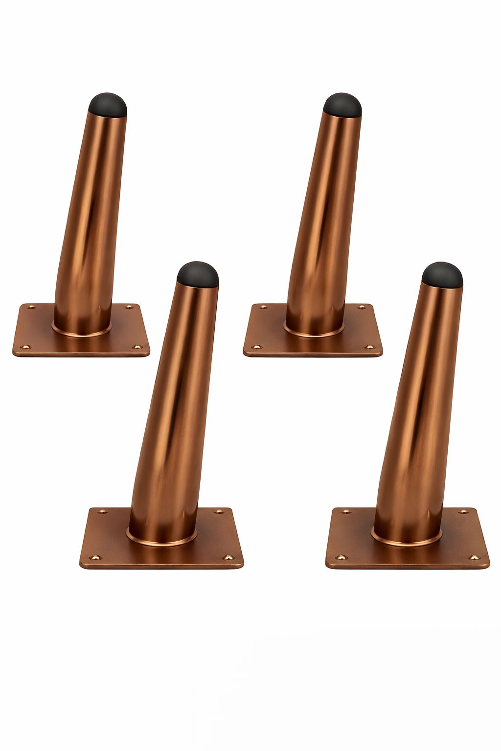 Elegance Times Engineering 100%&nbsp;PVD Sofa Leg 3 INCHES ROSE GOLD Glossy Finish Heavy Model Cone Shape Design Sofa Leg Set of 4 (3 INCHES)