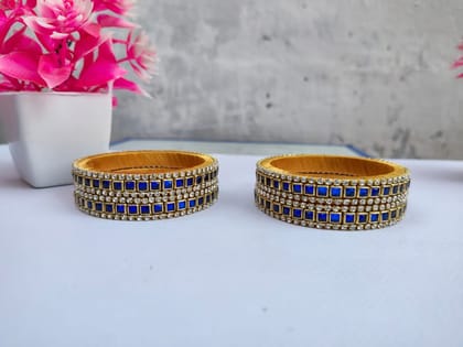 Vibrant Red Silk Thread Bangles with Stone Embellishments 