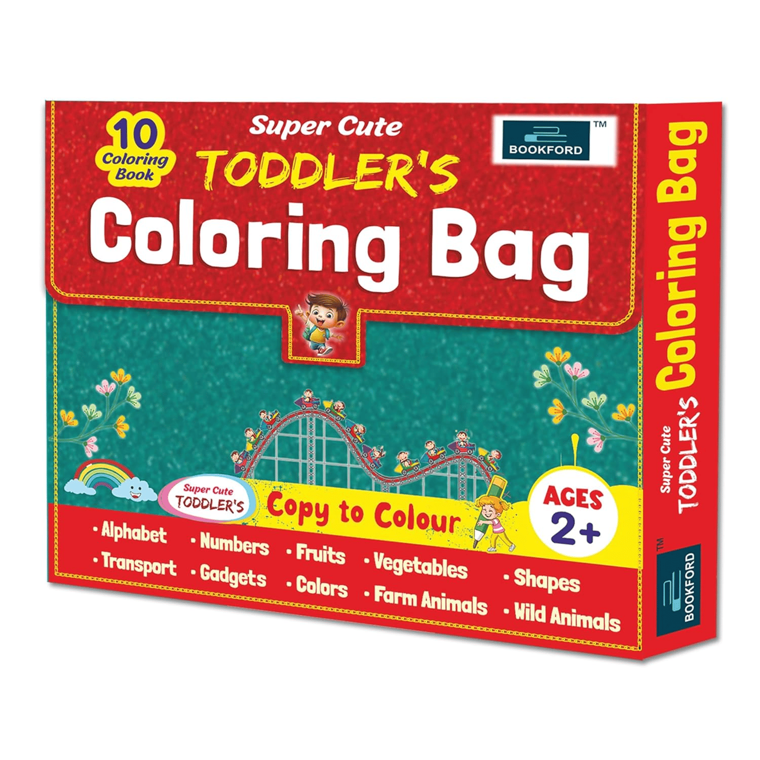 Super Cute Toddler's Coloring Bag Set Of 10 Coloring Books For Kids| Gift Bag For Children 