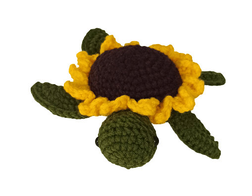 Handmade crochet sunflower turtle soft toy