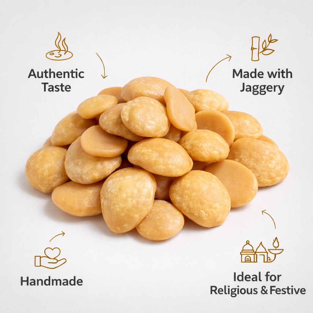 RANNA Special Jaggery Batasha | Patasha (400g) | Handmade | Great Delicious