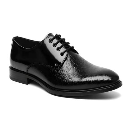WUGO::Latest Classic Black Oxford Formal Shoes for Men & Boys | Premium Lace-Up Office Wear Shoes | Classic Design, Comfortable Fit & Durable Finish for Daily Business Use