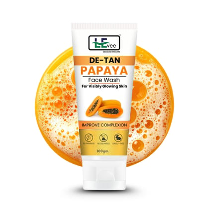 LEvee De-Tan Papaya Face Wash | Skin Brightening Tan Removal Cleanser with Papain Enzymes | For Glowing Skin & Dark Spot Correction | 100ml LEvee De-Tan Papaya Face Wash | Skin Brightening Tan Removal Cleanser with Papain Enzymes | For Glowing Skin & Dark Spot Correction | 100ml