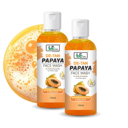 LEvee De-Tan Papaya Face Wash for Men & Women | Skin Brightening & Tan Removal Gel | Infused with Papaya Extract, Aloe Vera & Vitamin E | Sulphate & Paraben Free | All Skin Types - 200ml LEvee De-Tan Papaya Face Wash for Men & Women | Skin Brightening & Tan Removal Gel | Infused with Papaya Extract, Aloe Vera & Vitamin E | Sulphate & Paraben Free | All Skin Types - 200ml