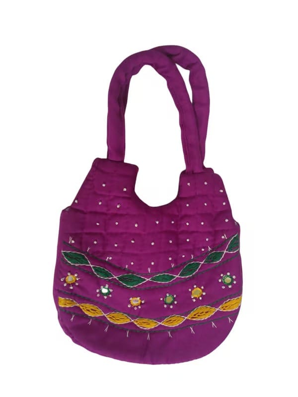 Embroidered Handbag with zip