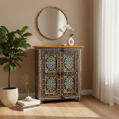 Wooden Handicraft Storage Cabinet Bedside