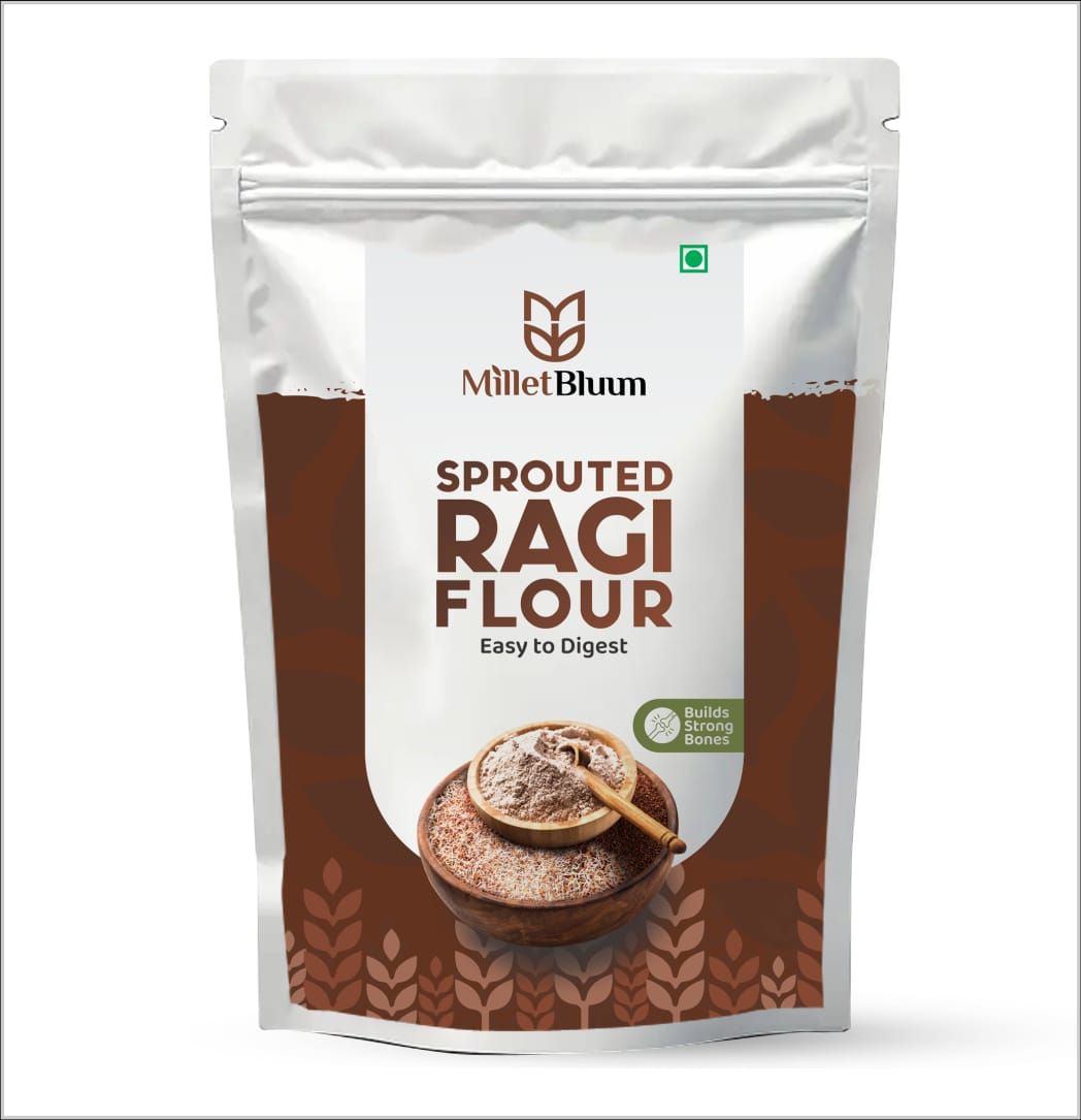 MilletBluum Sprouted Ragi Flour - Easy Digest, Strong Bones