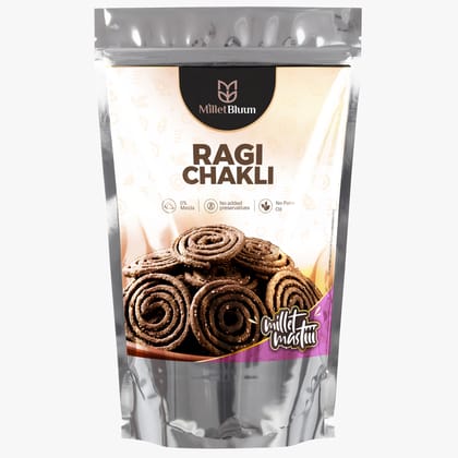 Millet Bluum Ragi Chakli - Wholesome & Crunchy Savory Snack, 60% Ragi Flour