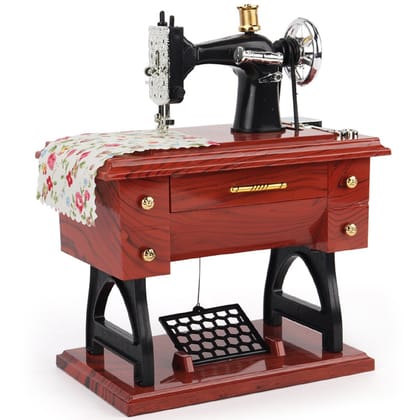 KTRS Enterprise Sewing Machine Music Box Vintage Sewing Music Box Music Sartorius Model Gift for Child Kid Girl Toy