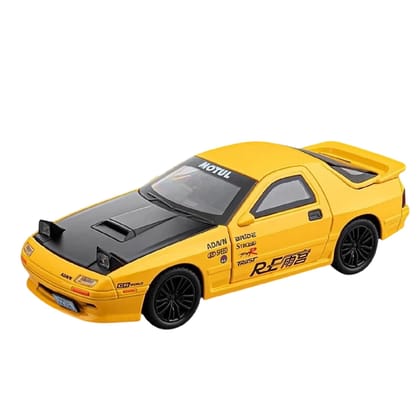 KTRS Enterprise 1/32 Dodge Challenger Mzda RX7 Die Cast Metal Toy Cars,Pull Back Hellcat Car with Light and Music Hellcat Toy Car Collectible Model Cars,for Boys Age 3 + Year Olds