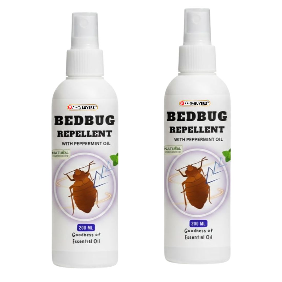 PrettyBUYERS Herbal Bed bug Repellent Spray with Peppermint Oil | Organic Khatmal Marne Ka Spray 200ml (Pack Of 2)