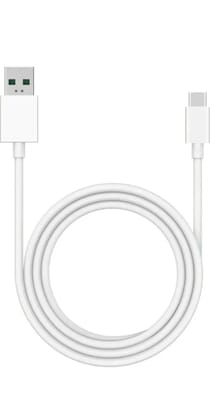 realme USB Type C Cable 100 cm DL129 (Compatible with Mobile Phones with SuperVooC Charging Input, White)