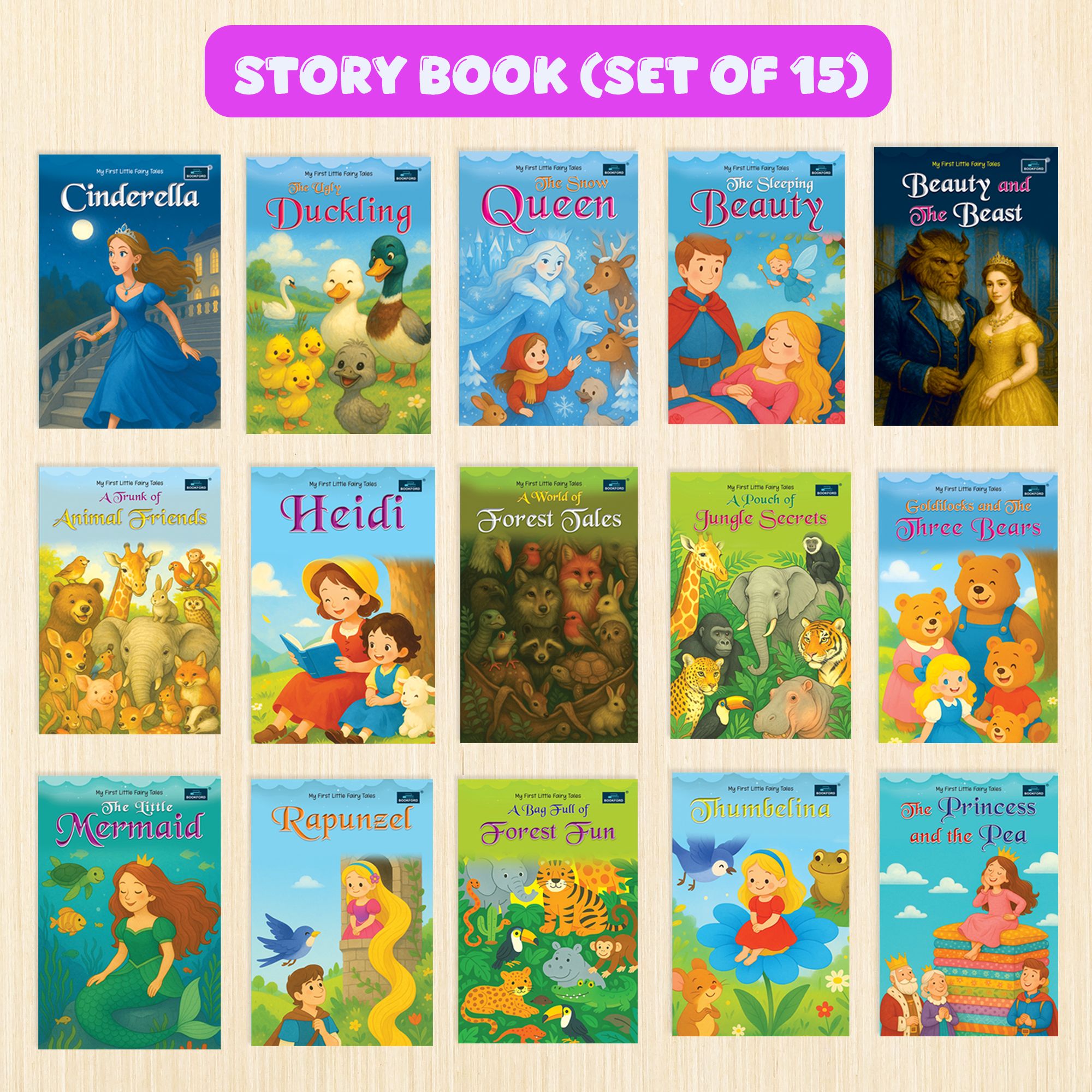 Set of 15 Books Combo My First Little Fairy Tales Series (2) - Magical Stories, Moral Lessons, Early Reading, Colorful Illustrations