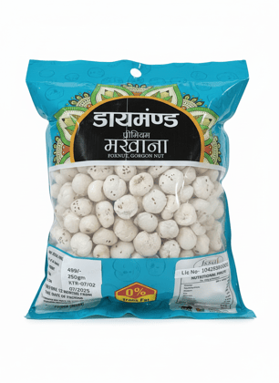 Diamond Premium Makhana (Foxnut, Gorgon Nut) - 250gm Pack, 0% Trans Fat