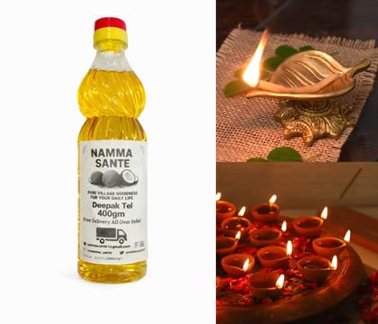 Deepak Tel, Diya Oil, Lamp Oil, Pooja Oil, Sesame Lamp Oil 400ml