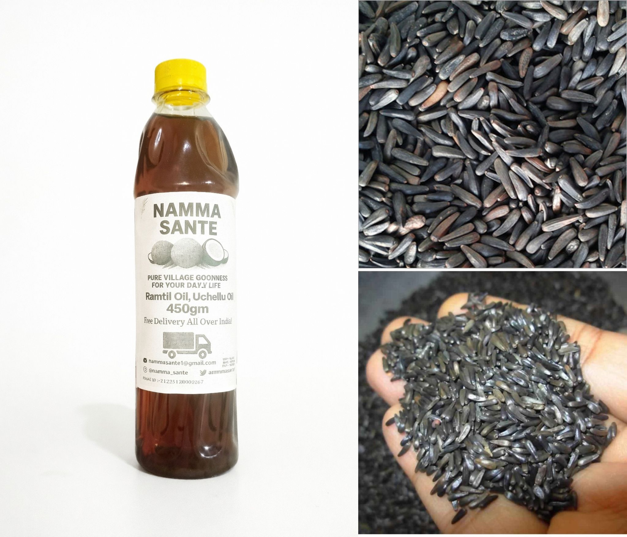 Ramtil Oil, Uchellu Oil, Niger Seed Oil, Ramtil Tel, Kalatil Oil 450ml