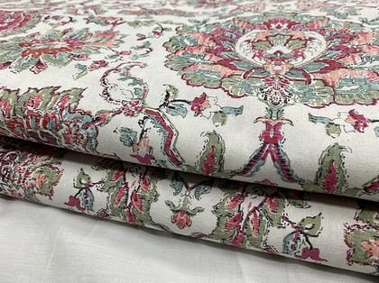 Jaipuri Handmade Floral Printed Fabric Jaipuri Handmade Floral Printed Fabric