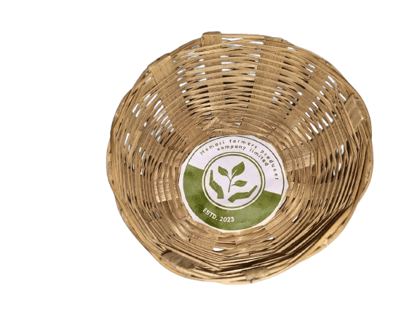 Handcrafted Natural Bamboo Weave Round Storage Basket Handcrafted Natural Bamboo Weave Round Storage Basket