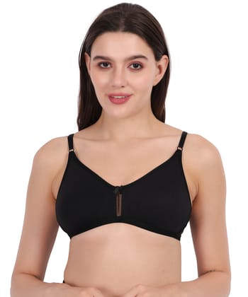 WAONY Women's Seamless Non-Wired T-Shirt Bra – Full Coverage Cotton Blend Comfort Bra with Mesh Detailing & Adjustable Straps
