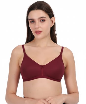 WAONY Women's Seamless Non-Wired T-Shirt Bra – Full Coverage Cotton Blend Comfort Bra with Mesh Detailing & Adjustable Straps