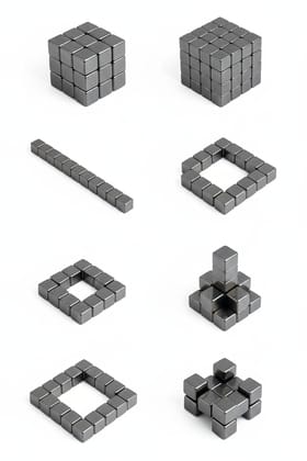 Mini Square Magnet Set, Black Square Fridge Magnet, Office Board Mini Magnet, Small Square Utility Magnet, Mini Magnetic Square Set 10piec 