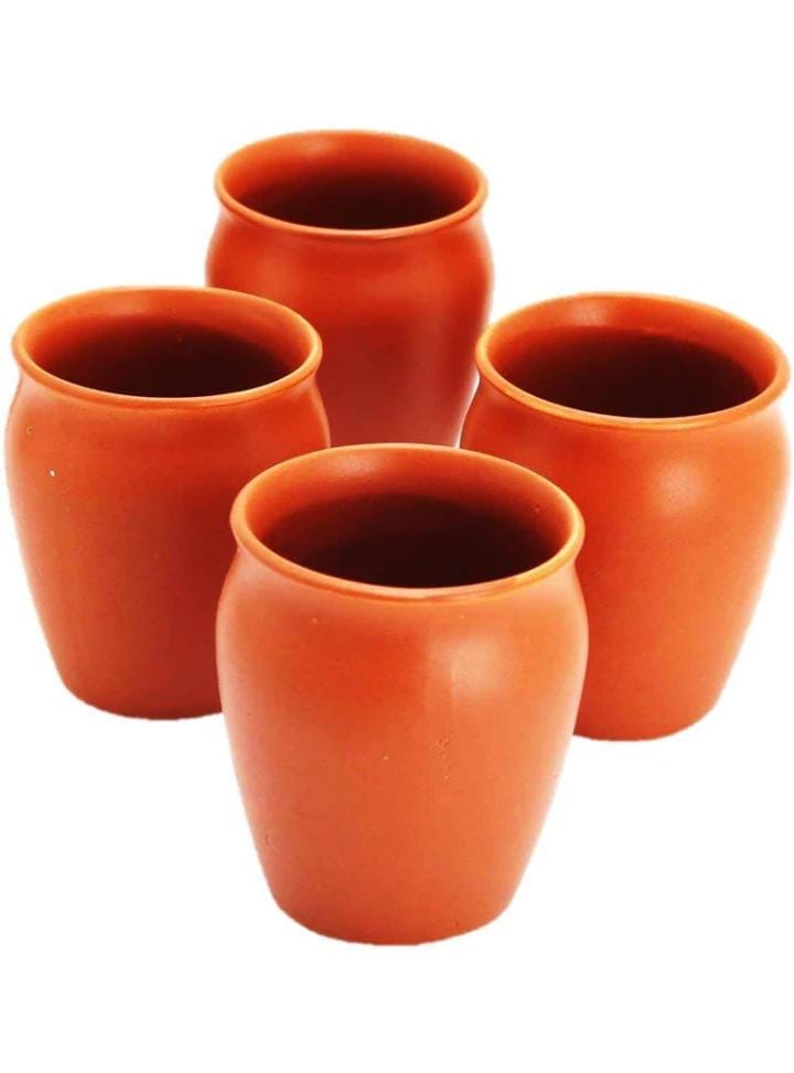 Clay Kulhad Tea Cups Set - Traditional Terracotta Drinkware for Chai & Coffee