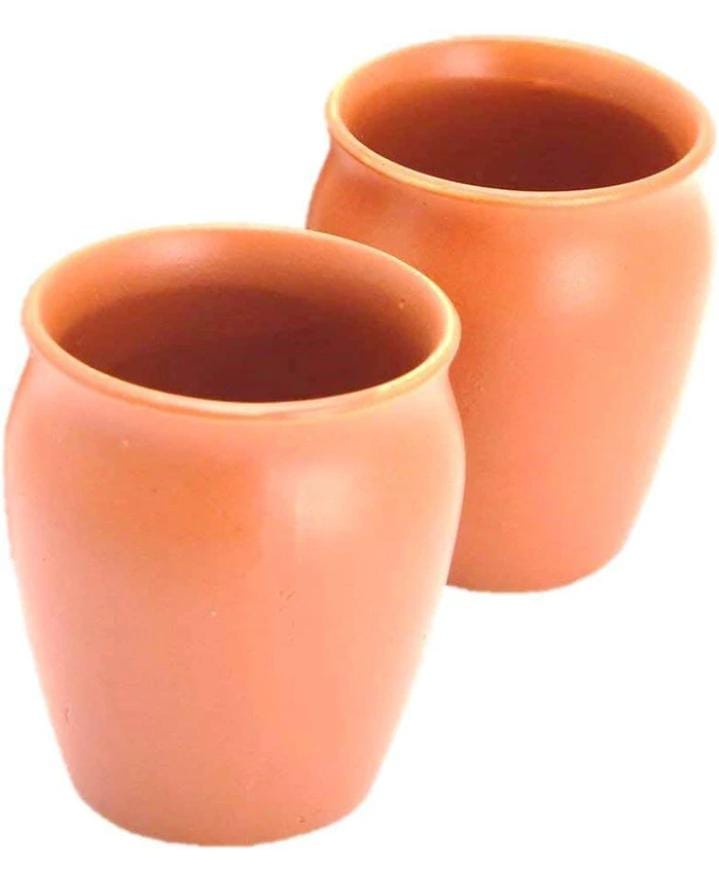 Traditional Earthenware Clay Cups (Set of 2)