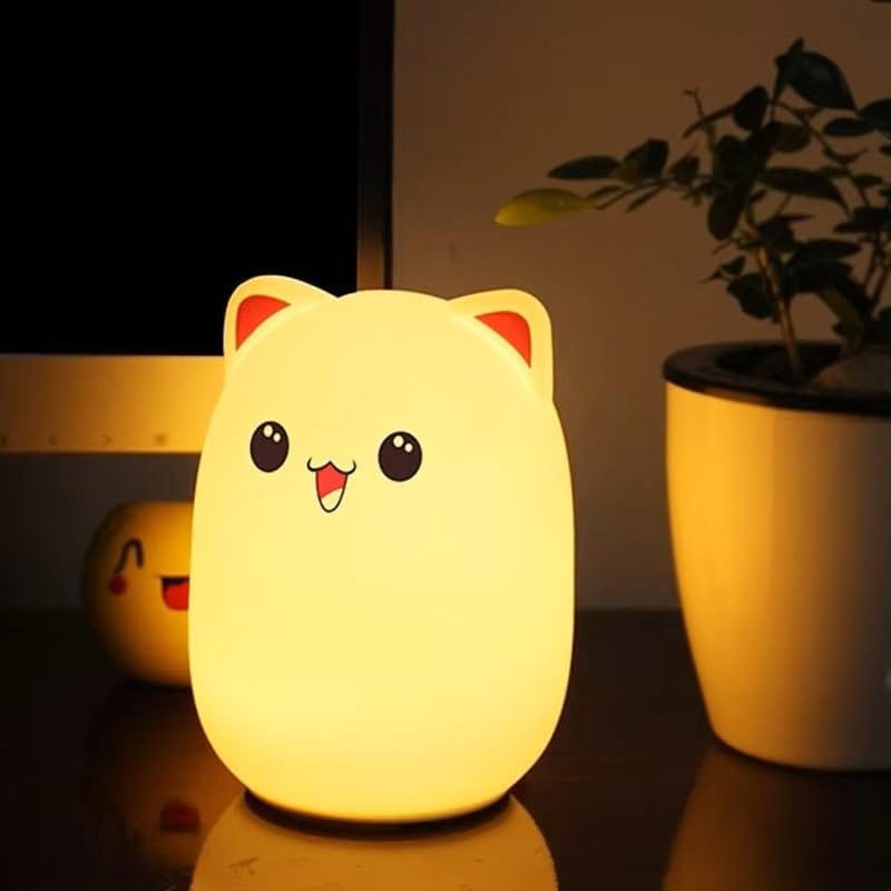 GLOWSERIE Wink Cat Night Light – Touch Control Warm LED Lamp