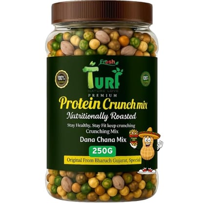 TURF FRESH - Premium Jumbo Dana Chana Protein Crunch Mix | Bharuch Special Roasted Dana ChanaMix | High Protein Crunchy Mix Snack | Healthy & Tasty MixNamkeen | Power Packed Anytime Snack