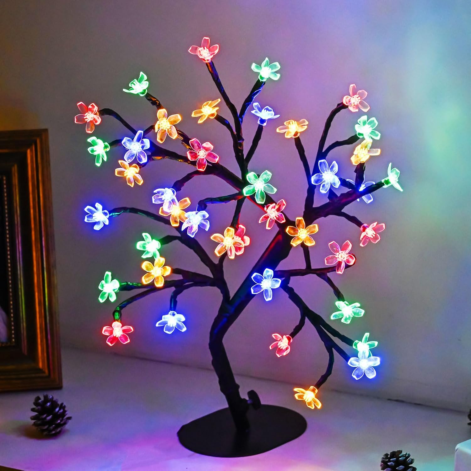 GLOWSERIE Light-Up Branch Tree with Floral LEDs for Home, Office & Gifting