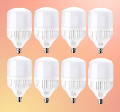 50 Watts LED Light Bulb B22 Base, Energy Efficient White Light, Pack of 8