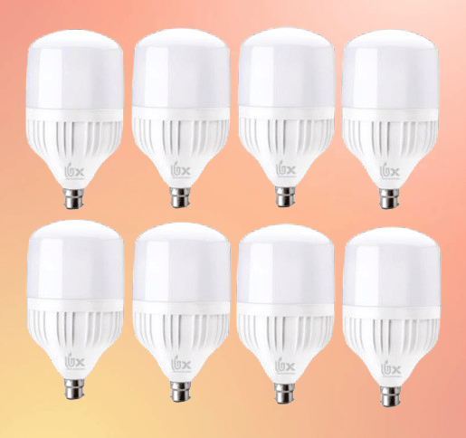 50 Watts LED Light Bulb B22 Base, Energy Efficient White Light, Pack of 8