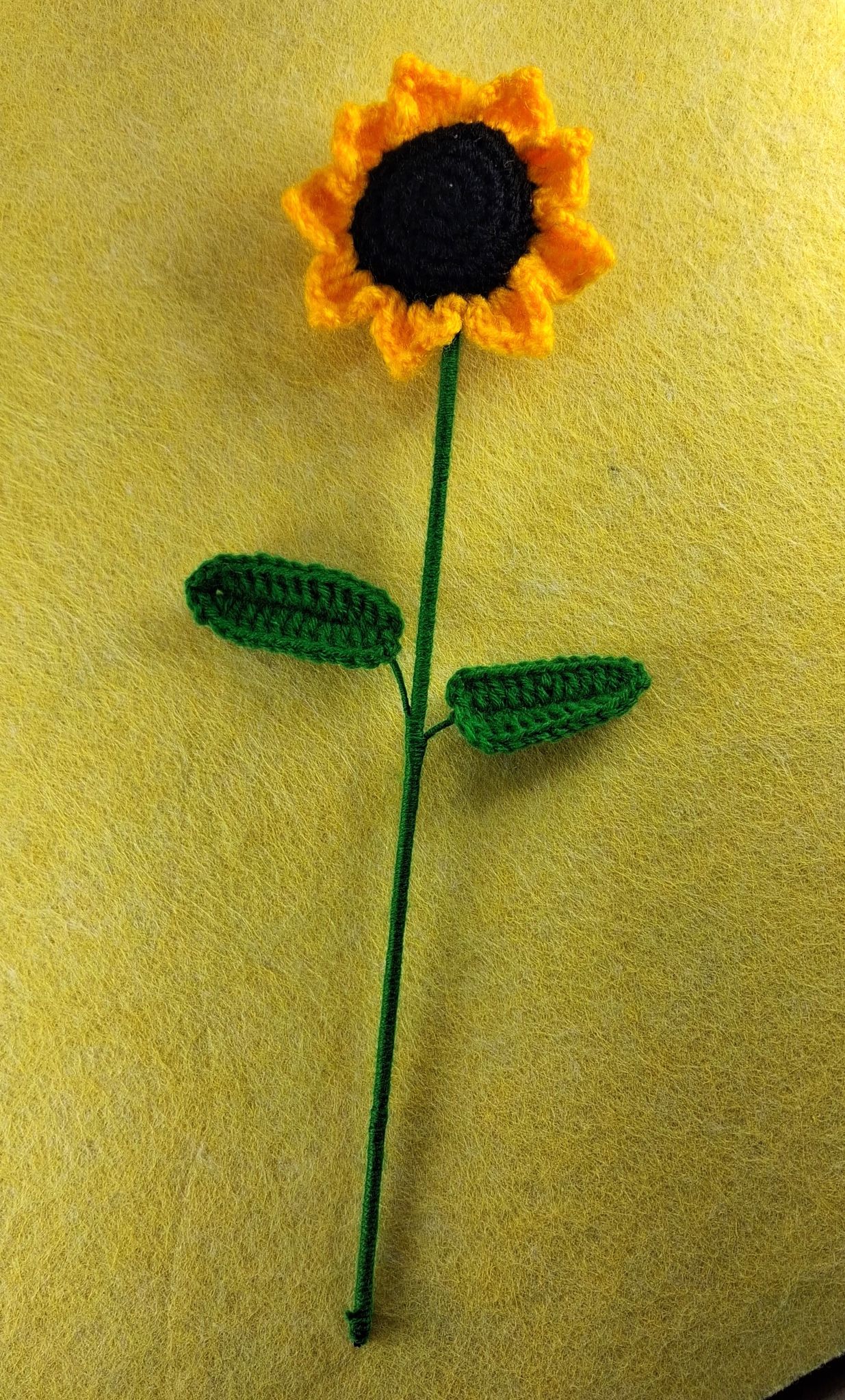 Handmade Crocheted Sunflower - Woolen Flower