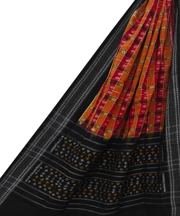 Multicolour Sambalpuri Handwoven Single Ikat Cotton Dupatta SFCDUP2178